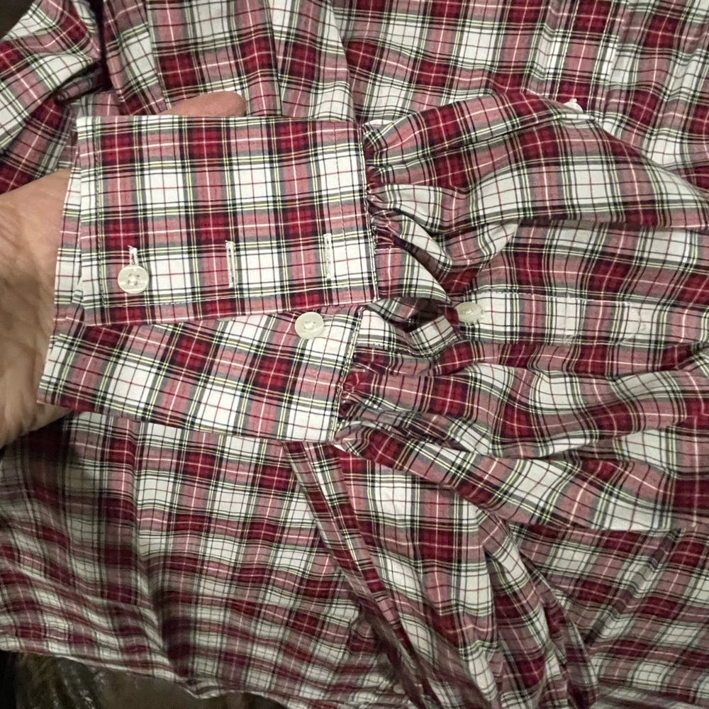 Festive Red, Green, & White Plaid Shirt - Picture 4 of 5